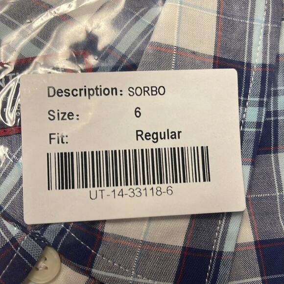 UNTUCKit Women's Sorbo Long Sleeve Button Down Plaid Shirt in Blue and White 6 - Picture 7 of 8